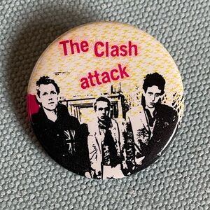 Vintage The Clash Attack Button Pin